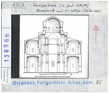 Vorschaubild Arta. Kirche der Madonna Parigoritissa, Querschnitt mit Osthälfte 